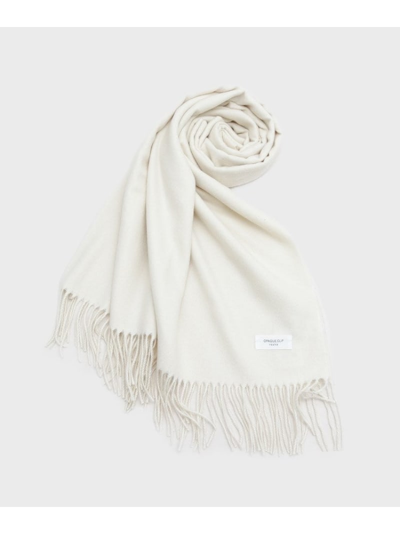 大判無地フリンジボリュームストール OPAQUE.CLIP オペークドットクリップ ファッション雑貨 マフラー..