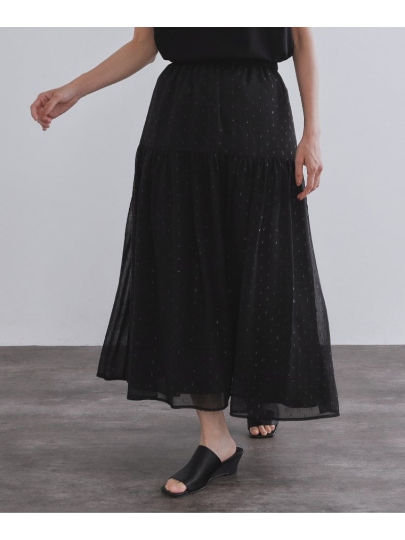 【SALE／30%OFF】ラメドットイージーティアードスカート【洗濯機洗い可】 OPAQUE.CLIP オペークドットクリップ スカート ロング・マキシスカート ブルー ブラック【RBA_E】【送料無料】[Rakuten Fashion]のサムネイル