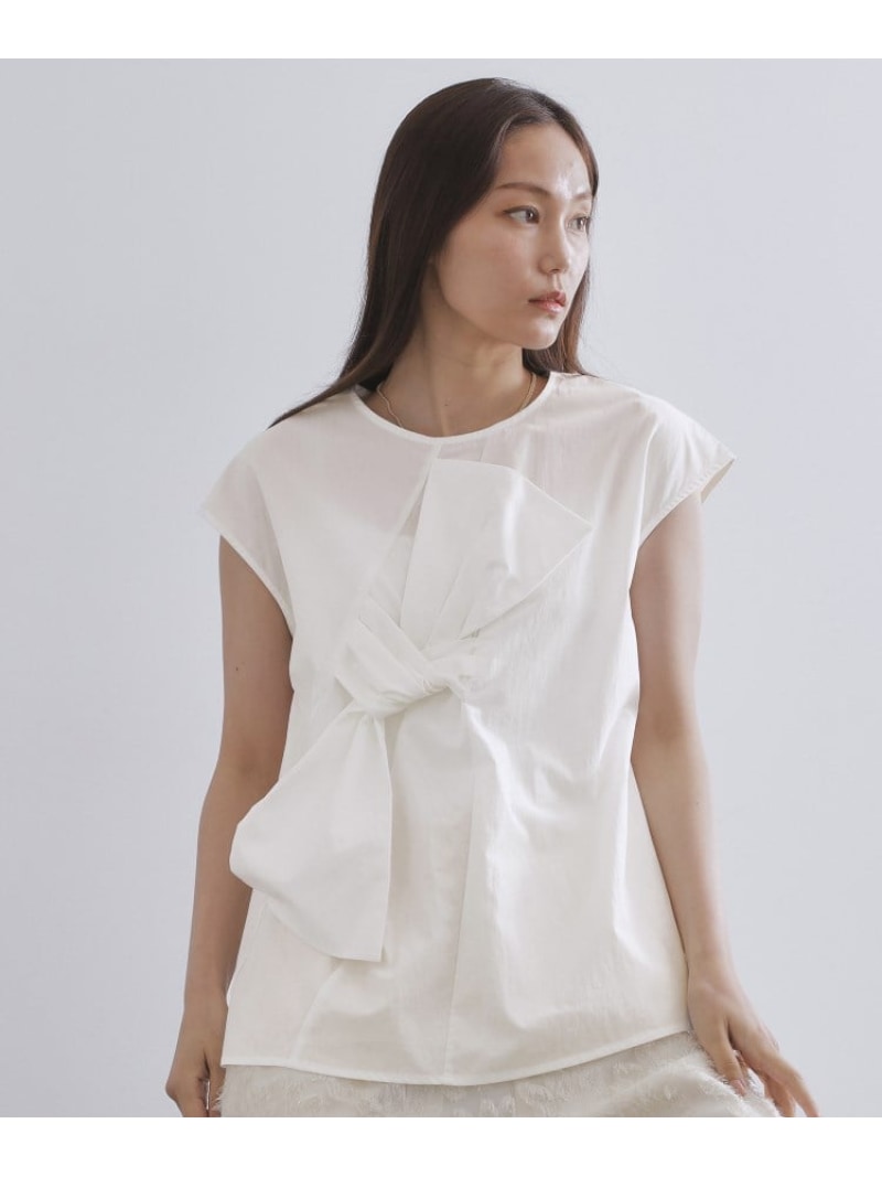 リボンモチーフブラウス【洗濯機洗い可】 OPAQUE.CLIP オペークドットクリップ トップス シャツ・ブラウス パープル ブラック ホワイト【送料無料】[Rakuten Fashion]のサムネイル