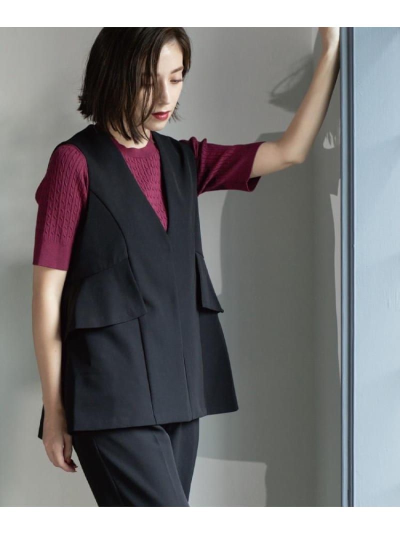 【SALE／40%OFF】フリルペプラムジレ/セットアップ対応可【洗濯機洗い可】 OPAQUE.CLIP オペークドット..