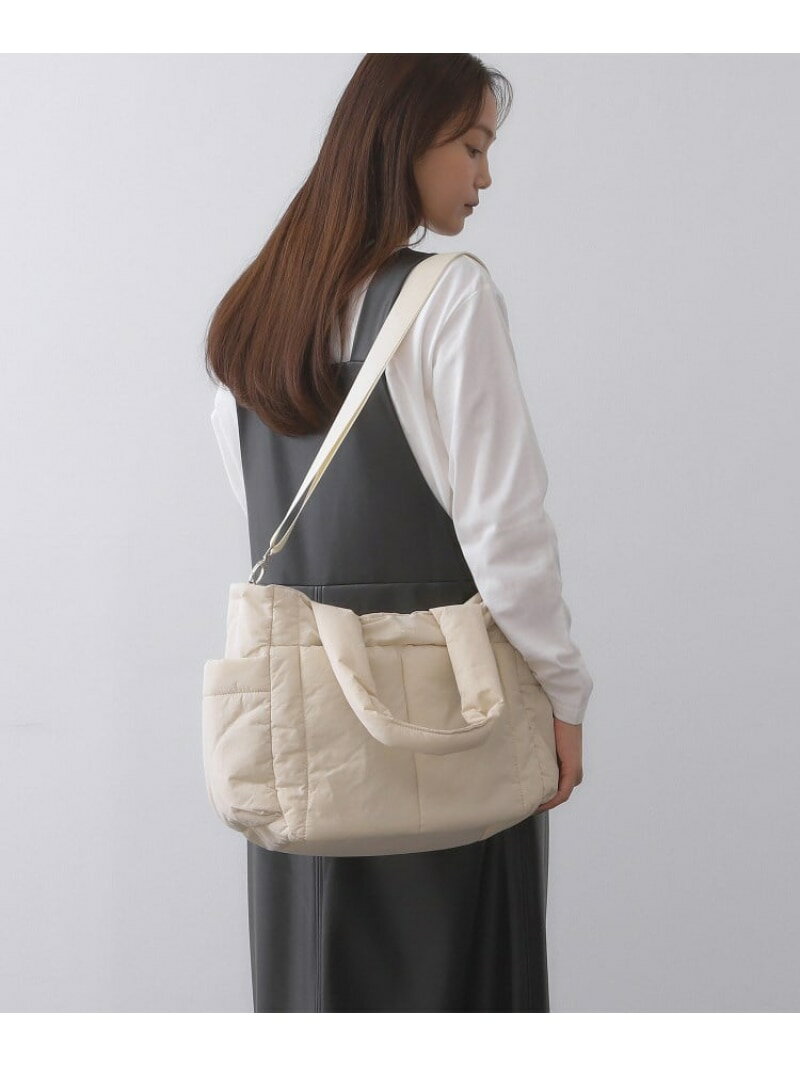 【2WAY/軽量】パフィートラベルビッグトートバッグ OPAQUE.CLIP オペークドットクリップ バッグ トートバッグ グレー ホワイト ブラック【送料無料】[Rakuten Fashion]