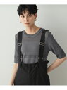 【SALE/30%OFF】メッシュ*リブニット【洗濯機洗い可/抗ピル】 OPAQUE.CLIP オペークドットクリップ トップス ニット ブラック グレー ピン...