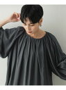 【SALE/30%OFF】バルーンスリーブギャザーブラウス【洗濯機洗い可】 OPAQUE.CLIP オペークドットクリップ トップス シャツ・ブラウス ブルー ...