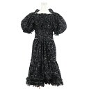 【未使用】シャネル 2012SS P43630 ランウェイ着用 チュール ワンピース ドレス ベロア フロッキー フェイクパール ラメ銀糸 パフスリーブ リトル...