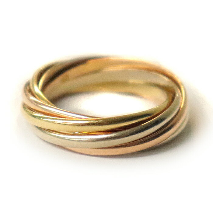 カルティエ トリニティ 7連 リング 指輪 K18スリーカラー イエローゴールド ホワイトゴールド ピンクゴールド 18金 K18YG K18WG K18PG Au750 ジュエリー ユニセックス メンズ レディース サイズ #54 約13~13.5号 CARTIER【中古】のサムネイル