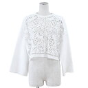 【美品】Valentino ヴァレンチノ トレーナー ロゴ プリント フローラル 花柄 レース スウェット コンビネーション プルオーバー 長袖 ラウンドネック...