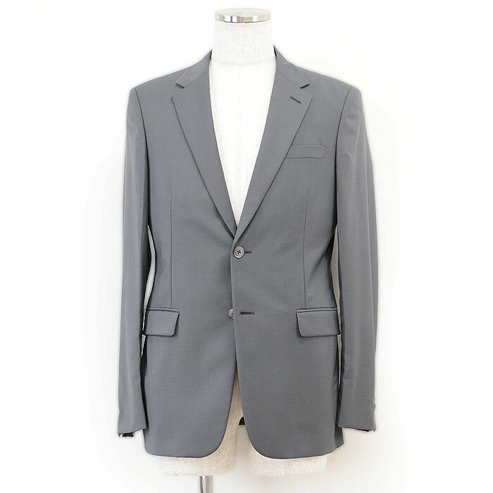 【美品】PRADA プラダ スーツ セットアップ 2018年製 テーラード 2B ジャケット スラックス テーパードシルエット ウール/モヘア ハンガー・タグ付属 メンズ サイズ 48R グレー イタリア製 UAF420【中古】