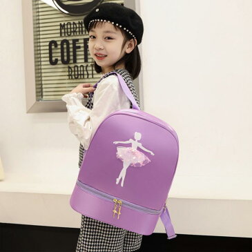 バレエ バッグ リュックサック バレエレッスンバッグ レッスンバッグ リュック 女の子 子供 キッズ ジュニア バックパック スパンコール 刺繍 撥水 軽量 バレエ用品 ダンス 子供用 可愛い オシャレ ハロウィン クリスマス