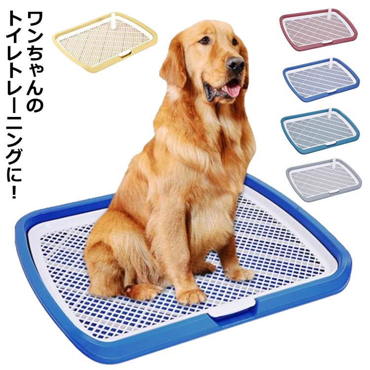 ペットトイレレイー 大型犬トイレ トレイ ワイド 犬用 マーキングポール フチ付き トレーニング しつけ メッシュ しつけるウォールトレー ボックス屋内/屋外