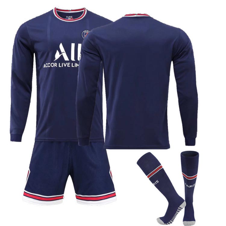 サッカーユニフォーム 3点セット 大人用 サッカーシャツ 半ズボン ソックス付き メンズ用 上下セット パリ・サンジェルマンFC(ホーム) 21/22 長袖 秋冬 大人用ユニフォーム プレゼント リオネル・メッシ 夏 涼しい 30番 7番 10番 送料無料格安セール サッカー 用品 セール