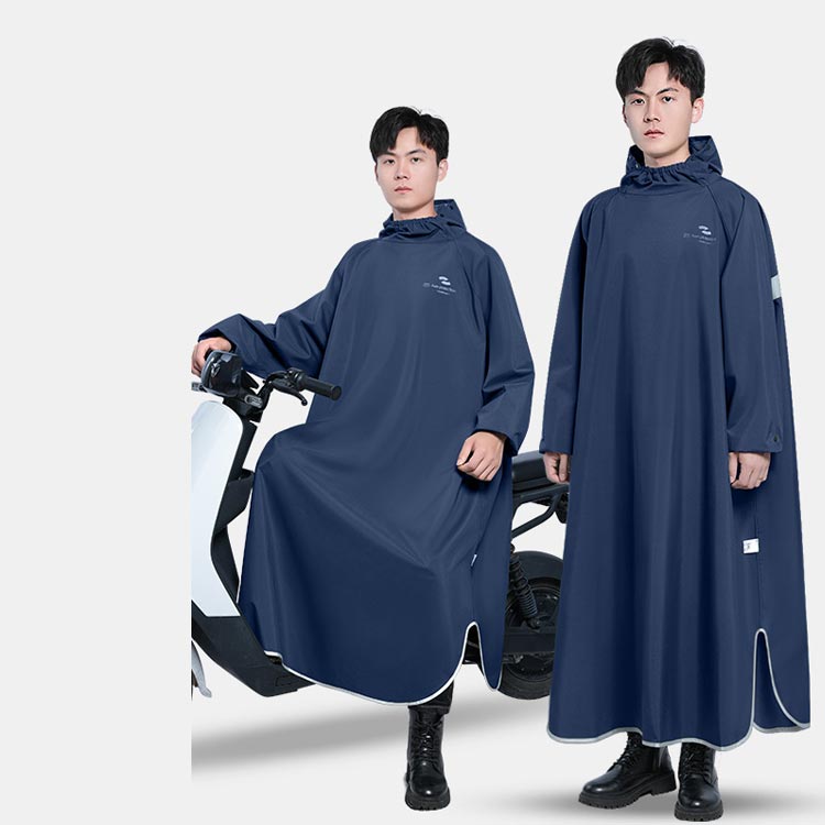 通学 袖リブ 自転車 リュック レインコート レインコート おしゃれ 通勤 アウトドア キャンプ バイク ロング丈 レインポンチョ クリア視野 新生活 レディース 反射テープ 雨 軽量 雨具 防水 撥水 梅雨対策 膝が濡れない 安全 open-clothes-10009460 OPEN-CLOTHES サンプル画像3