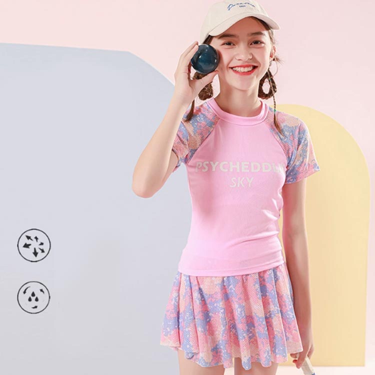 水着 120cm 子供 中学生 女の子 女子 トップス 2点セット UVカット 半袖 ショートパンツ 140cm 女児 110cm スカート 130cm 150cm ジュニア 小学校 子供 キッズ スクール水着 キッズ水着 スイムウェア スイミング 水泳 ラッシュガード かわいい 露出控えめ 2