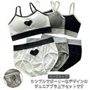 ショーツ ハーフトップ 女児 ジュニア セット スポーツブラ 女の子 ブラ キッズ ガールズ ハート柄 子供 肌着 下着 小学生 中学生 インナー 子どもかわい...