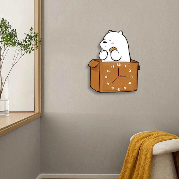 クマ 送料無料 ギフト おしゃれ 壁掛 壁掛け時計 静音 掛け時計 かわいい 時計 くま 壁掛時計 かべ掛け時計 子供部屋 インテリア 音がしない 北欧 動物 アニマル 新築祝い 木製 [2]
