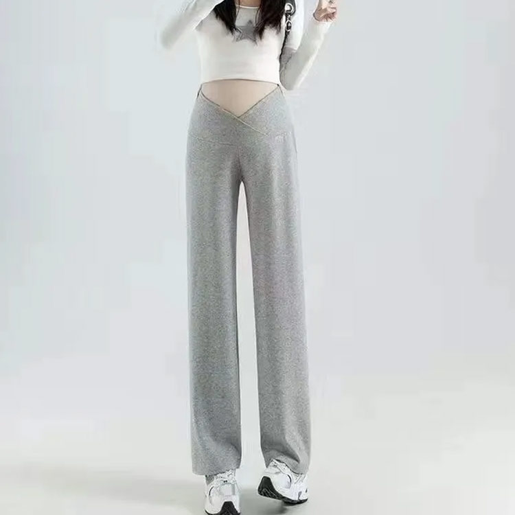 春秋 大きいサイズ パンツ マタニティパンツ 冬 ゆったり 秋冬 妊婦 マタニティ リブ ワイドパンツ 美脚 保温 脚長 リブワイドパンツ マタニティ アジャスター 秋 無地 マタニティズボン ボトムス ずぼん 長ズボン マタニティパンツ 3