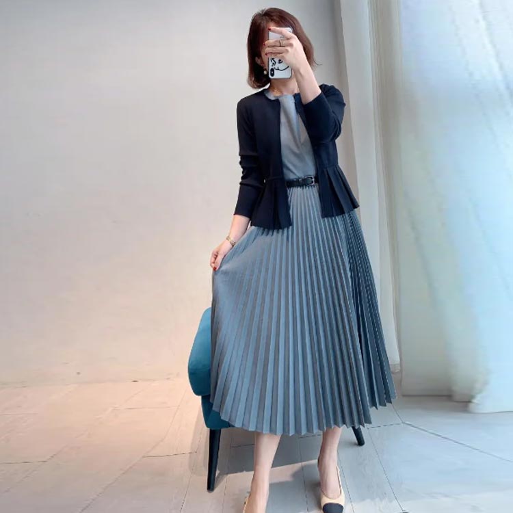 2点セット ワンピース フォーマル 卒業式 入学式 ママ スーツ ノースリーブ プリーツ ワンピース 母 レディース ロング 春 秋 冬 上品 エレガント 結婚式 お呼ばれ 二次会 披露宴 きれいめ お宮参り 服装 大きいサイズ 長袖 通勤 送料無料