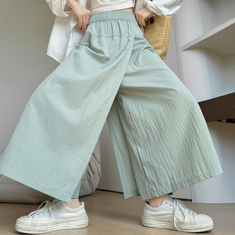 ガウチョパンツ レディース ハイウエスト スカーチョ キュロット 低身長 美脚 ワイ...