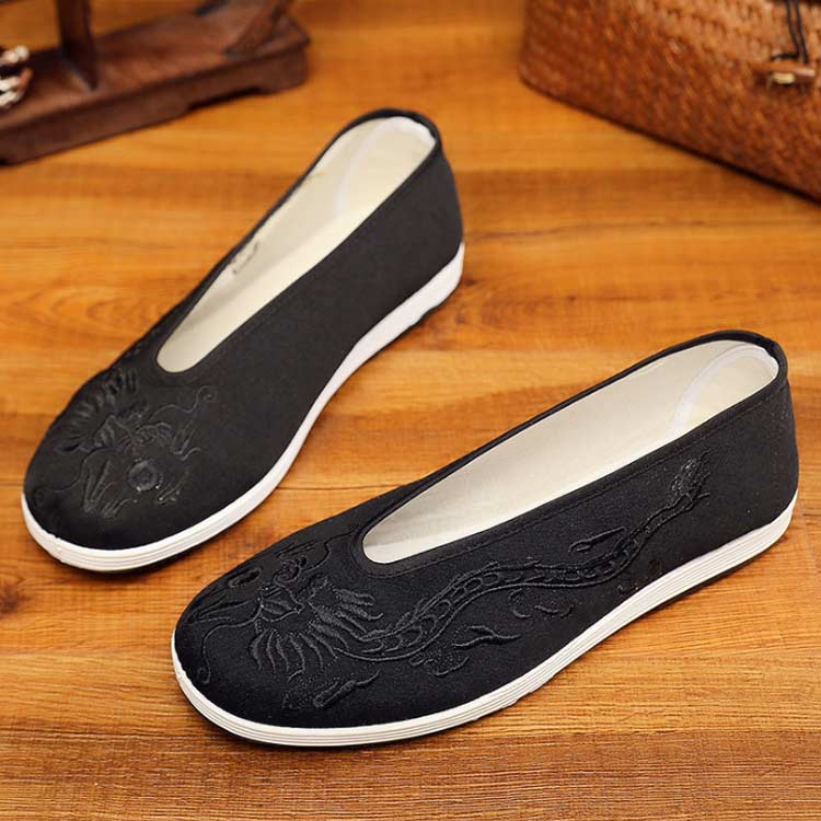 刺繍 ドラゴン柄 太極拳シューズ カンフーシューズ 龍柄 素足 布靴 厚底 靴 メンズ レディース シューズ 太極拳 武術 功夫シューズ 長拳 南拳 伝統拳 競技 練習 演舞 カンフーシューズ 靴 くつ スポーツ 軽量 滑り止め 柔らかい布製