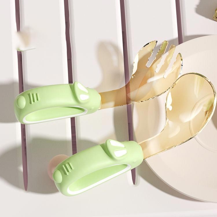 食器セット 赤ちゃん 握りやすい 自分で持つ 喉突き防止 2点セット フォーク ベビ...