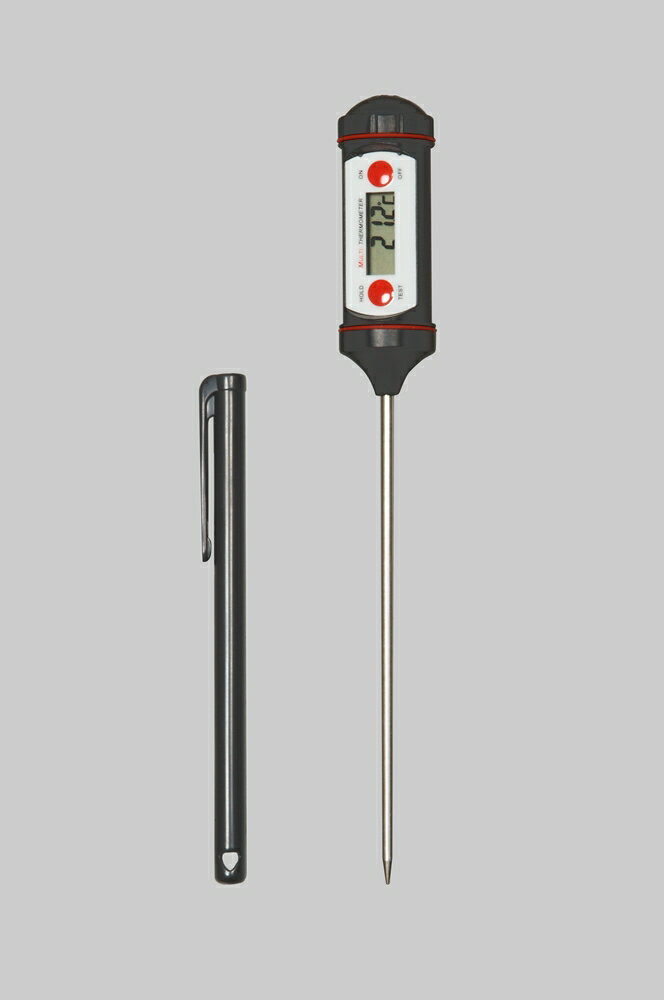 【メーカー】カスタム 水周りで安心の防水タイプ（IP65準拠） ●データホールド機能付。 ●保護用プローブキャップ付。