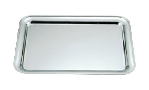 UK 18-8 B渕 角盆 14インチ 手無【シルバートレー】【お盆】【トレイ】