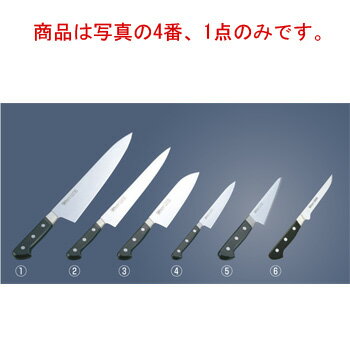 商品は写真の4番、1点のみです。 スウェーデン製ピュア・ステンレス特殊鋼を使用し、ミソノの古い伝統と新しい技術の複合から生まれたステンレス鋼庖丁の最高峰。 ハガネ庖丁を超える鋭い切れ味と研ぎやすさ。洋銀を施したツバとリベット、高品質のハンドルとどれをとってもハイクオリティな仕上げです。 【刃渡】12cm 【全長】225mm 【g】60g 【背厚】1.8mm