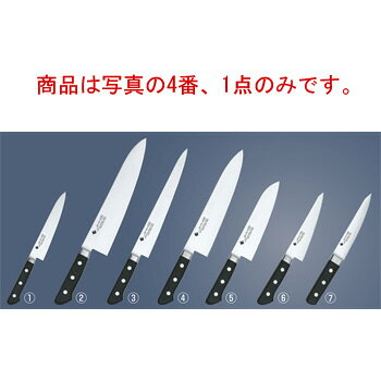 商品は写真の4番、1点のみです。 高級刃物の安来鋼　銀紙三号（銀三鋼）を使用しています。 銀三鋼はサビに強く、材質の硬度も高い為、切れ味が持続します。 洋包丁のワンランク上のシリーズになります。 【刃渡】24cm 【全長】375mm 【g】360g 【背厚】3.5mm
