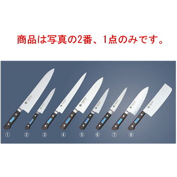 商品は写真の2番、1点のみです。 【刃渡】18cm 【全長】295mm 【g】105g 【背厚】1.9mm 耐熱温度：150℃ プラスチックハンドル（POM樹脂）、クローム・モリブデンを含有した特殊鋼を使用し、一本一本手研ぎ本刃付の錆びにくく良く切れる庖丁です。