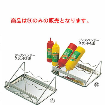 EBM 18-8 ディスペンサースタンド トレー付3連【業務用】【ステンレス】