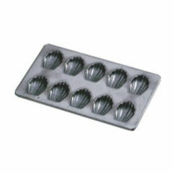 Cake Forms - 【メール便】シリコン加工マドレーヌ貝型 10コ付 No.148【業務用】【お菓子型】【焼型】