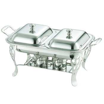 Kitchen Equipments - UK 18-8 共柄 角チューフィングディッシュ 16吋/W【代引き不可】【バンケットウォーマー】