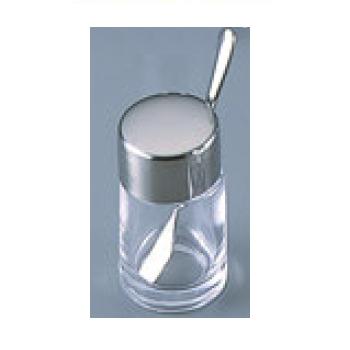 【サイズ】φ38mm×H65mm 【材質】本体／ガラス、キャップ／18-8 ●角型辛子スプーン付