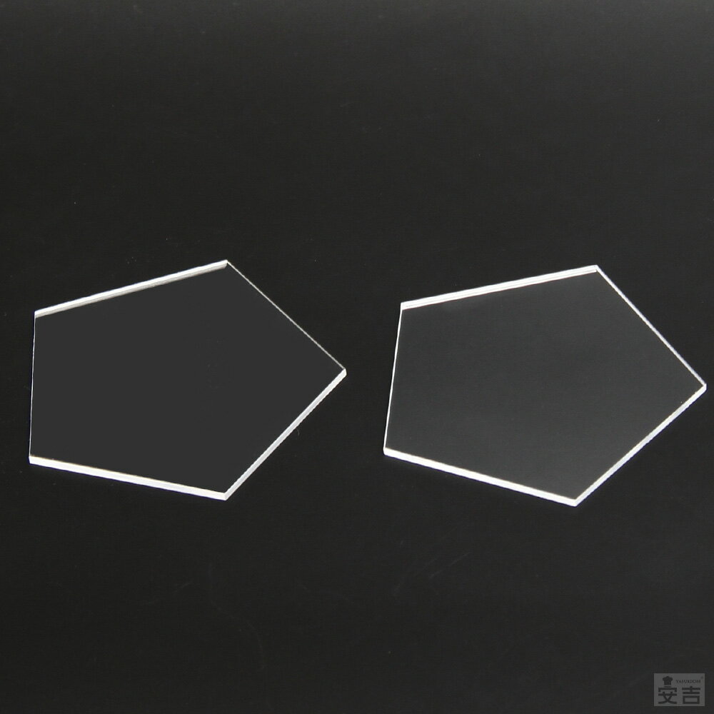 ※当配送方法は同梱、代引き、時間指定不可（ポスト投函）となります。 ※他の商品と同時にご注文頂いた場合には送料が発生致します。 【サイズ】40mm×厚み2.5mm 【材質】アクリル樹脂 【入数】2枚 レーザーカットで加工した透明度が高いアク...