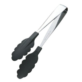 18-0 抗菌耐熱カラートング 小 ブラック 全長:200mm