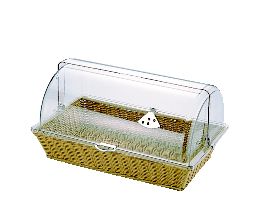 ポリカハーフ トップカバー(角)付 ベーカリー バスケット BB-409-IV【製菓用品 製菓道具】【パンバスケット】【ベーカリー道具】【業務用】