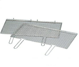 タフマン合せアミ (鉄・クロームメッキ） ダブル取手65号【焼網】【取っ手付き】【焼きアミ】【業務用】