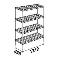 スーパー エレクター シェルフ ASシリーズセット (奥行360mm) AS1220・P1390 5段【代引き不可】【厨房用ラック 調理場用棚 収納棚】【組立式】【抗菌】【業務用】 [2]