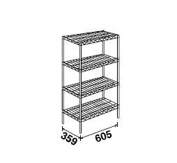 ステンレス エレクター シェルフ SAS シリーズセット (奥行360mm) SAS610・PS1900 6段【代引き不可】【厨房用ラック 調理場用棚 収納棚】【組立式】【業務用】 [2]