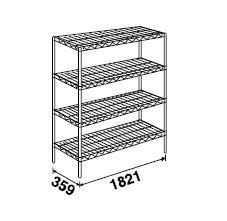 ステンレス エレクター シェルフ SAS シリーズセット (奥行360mm) SAS1820・PS2200 6段【代引き不可】【厨房用ラック 調理場用棚 収納棚】【組立式】【業務用】 [2]