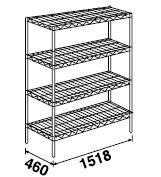 サイドアップ エレクターシェルフ MUシリーズセット (奥行460mm) MU1520・P1590 (5段)【代引き不可】【厨房用ラック 調理場用棚 収納棚】【組立式】【抗菌】【業務用】 [2]