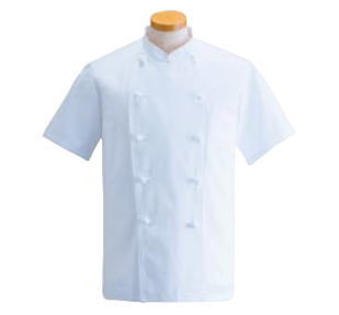 コックコート 半袖 KG-412(ホワイト) L【コック服】【制服】【ユニフォーム】【Apron】【台所着】【厨房着】【シェフ服】【cock　ware】【業務用】