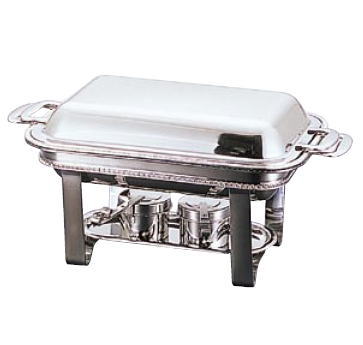 UK18-8 スタッキング 角チェーフィング ディッシュ (シングル)菊渕 22インチ【代引き不可】【バイキング用品 ビュッフェ用品】【チェーフィングディッシュ】【チェーフィング】【バンケットウェア】【ホテル用品】【店舗用品】【業務用】