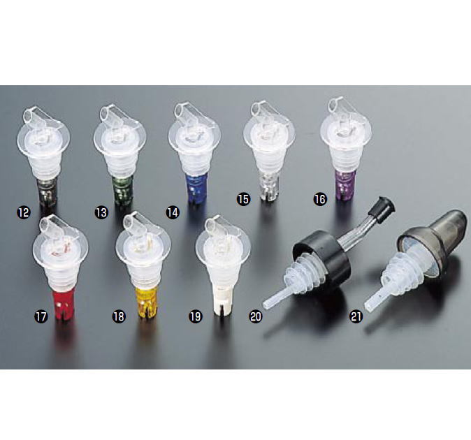 耐久性に優れ、プロの酷使にも充分性能を発揮します。◆商品は画像の19番になります。商品名 ポシポア コントロールキャップ(PC) 108(ホワイト) 2oz（約60cc）　　全長95mm ※ウイスキー専用です。リキュール・日本酒・焼酎など粘...