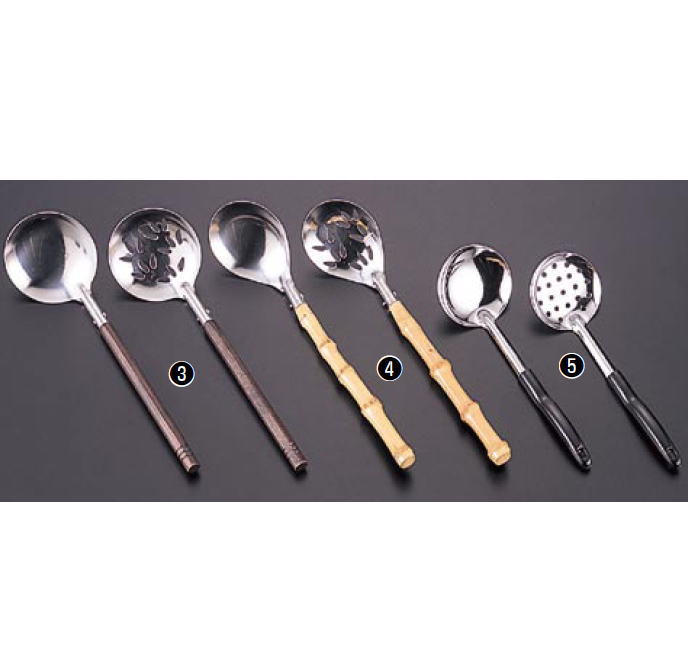 竹柄 チリレンゲ 穴明【お玉】【お玉杓子】【鍋料理】【しゃぶしゃぶ】【和食】【業務用】