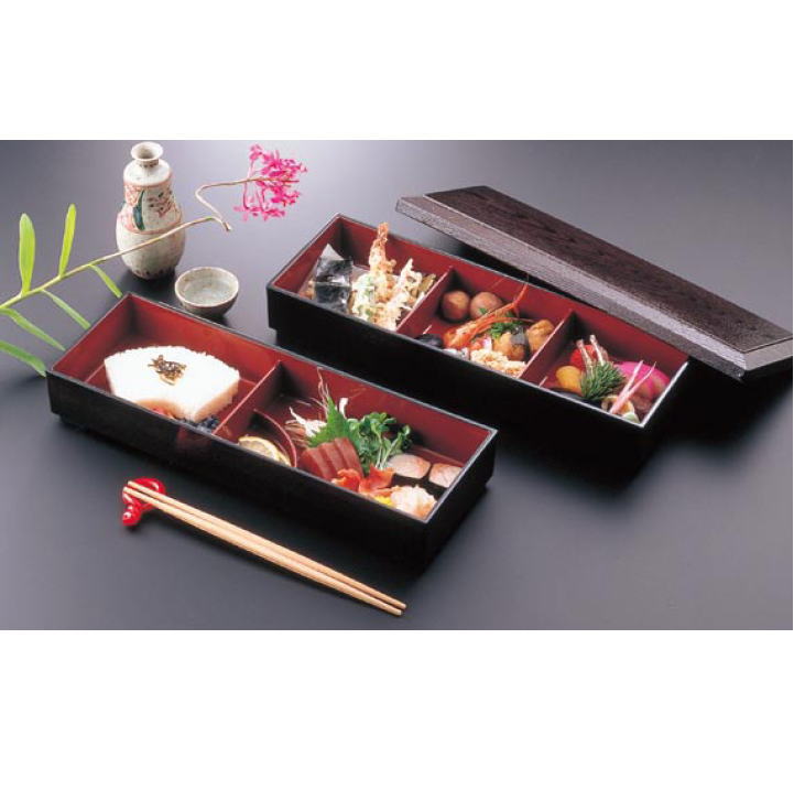 A大寿弁当用 蓋 黒渕朱 1-376-7【弁当箱】【松花堂弁当】【松花堂】【お弁当】【業務用】