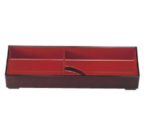 Lacquer Ware - A大寿弁当用 タレ付 溜内朱 1-376-12【弁当箱】【松花堂弁当】【松花堂】【お弁当】【業務用】