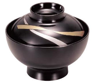 TM 花仙才椀 黒花帯 1-174-9【吸い物椀】【宴会用】【汁椀】【お味噌汁用】【お吸い物用】【業務用】