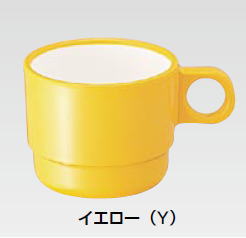 商品名C6 マグカップ イエロー(Y)サイズ：116×84×H65mm容量：250ccメラミン樹脂