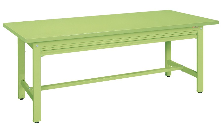 ※こちらの商品はメーカー直送のため代金引換はできません。 本体は角パイプ(構造用鋼管)を使用しているため非常に堅牢でしかもホコリが溜まりません。 外寸：W1800×D750×H740mm カラー：サカエグリーン 質量：65kg 天板サイズ：...