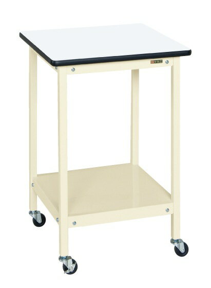 ※こちらの商品はメーカー直送のため代金引換はできません。 作業台等の補助用テーブルに最適です。 外寸：W500×D500×H740mm 均等耐荷重：50kg カラー：アイボリー 質量：11kg 天板サイズ：500×500×20mm 天板材質...